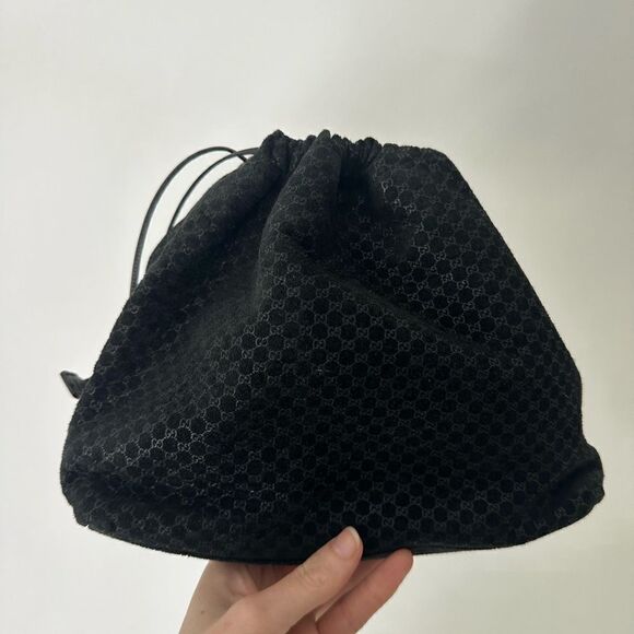 Vintage Gucci GG Suede Pouch Handbag - Picture 1 of 9